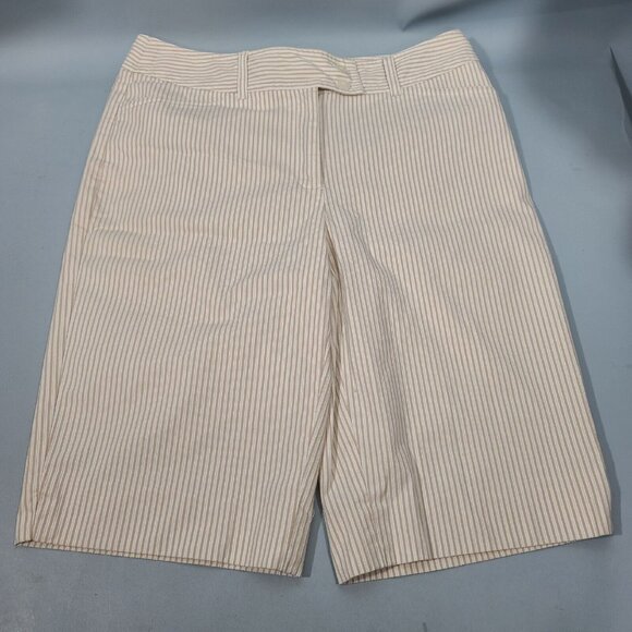 Jones New York Signature Stretch 12" Bermuda Shorts Women's Size 6 White Beige - Picture 1 of 8